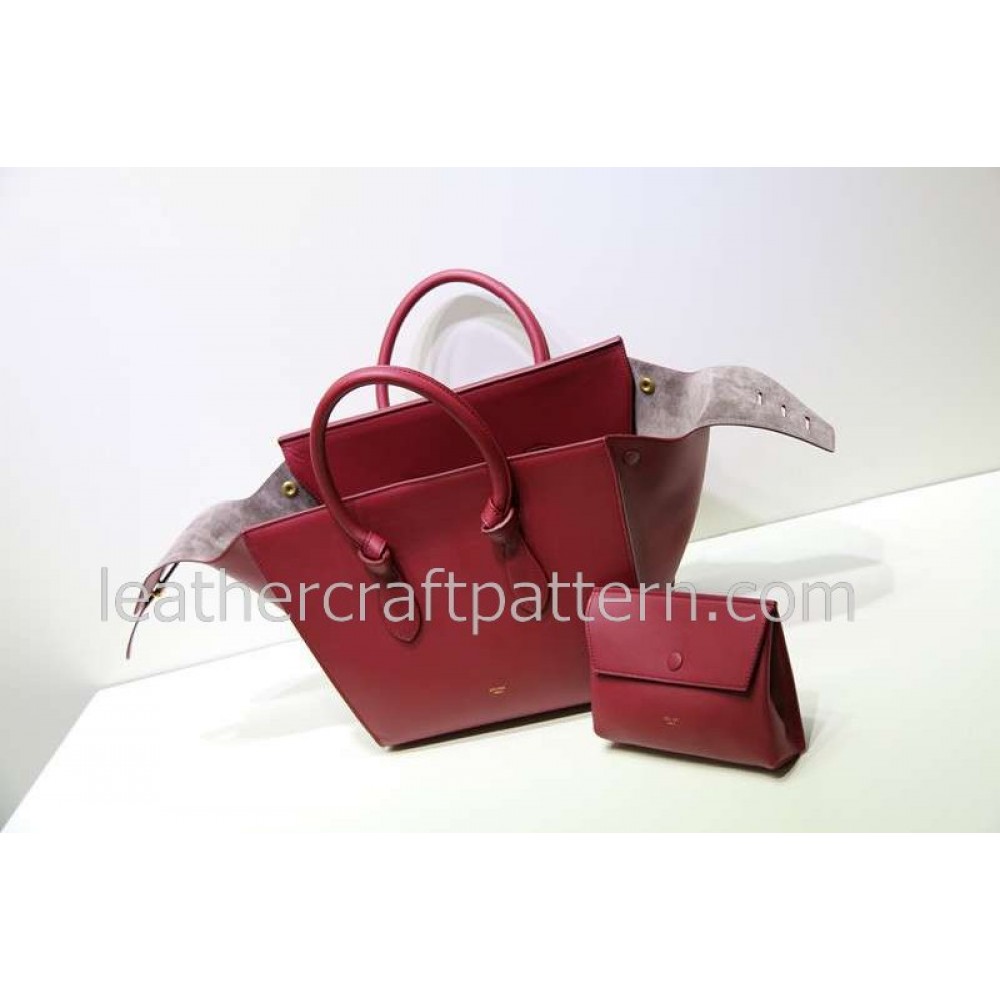 instruction leather women trapeze bag pattern leather handbag