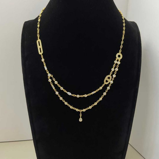 Hermes Chaine d'Ancre Chaos Fancy diamond necklace Hermes Chaine d'Ancre Chaos Fancy diamond necklace