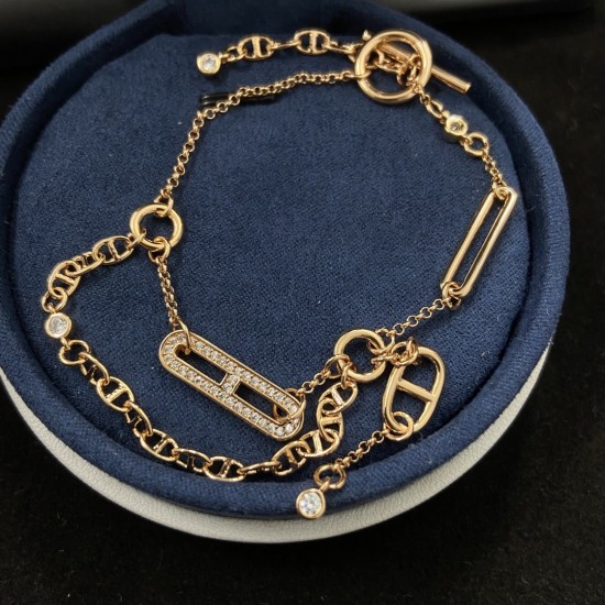 Hermes Chaine d'ancre Chaos diamond bracelet