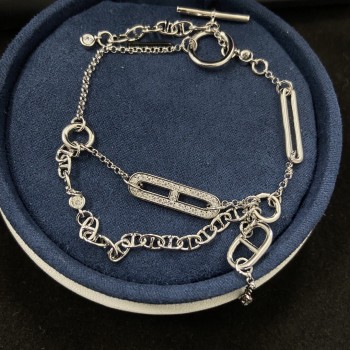 Hermes Chaine d'ancre Chaos diamond bracelet