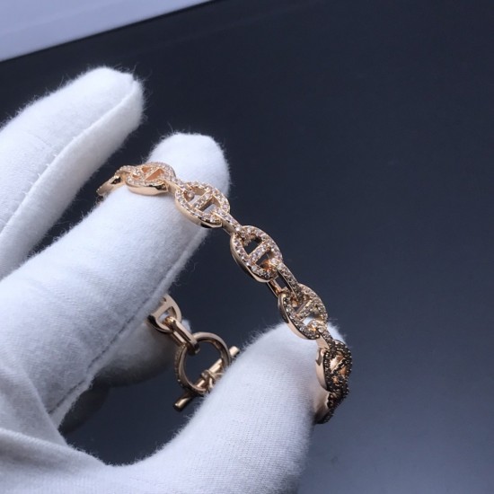Hermes Chaine D'Ancre Enchainee diamond bracelet Hermes Chaine D'Ancre Enchainee diamond bracelet