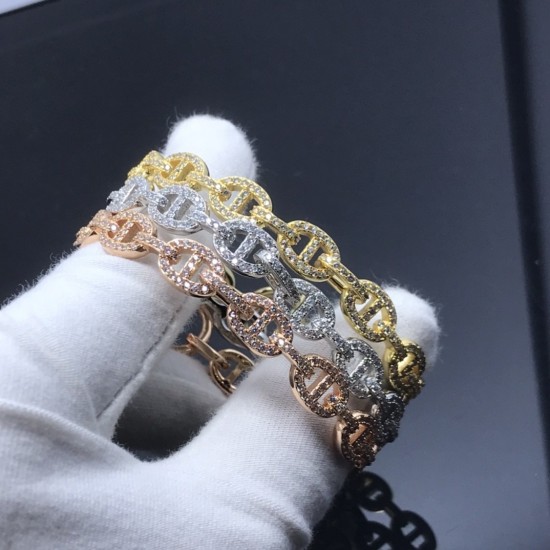 Hermes Chaine D'Ancre Enchainee diamond bracelet Hermes Chaine D'Ancre Enchainee diamond bracelet