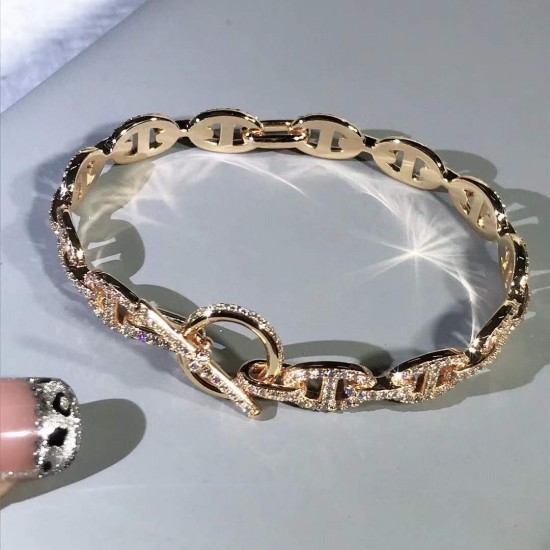 Hermes Chaine D'Ancre Enchainee diamond bracelet Hermes Chaine D'Ancre Enchainee diamond bracelet