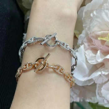 Hermes Chaine D'Ancre Enchainee diamond bracelet
