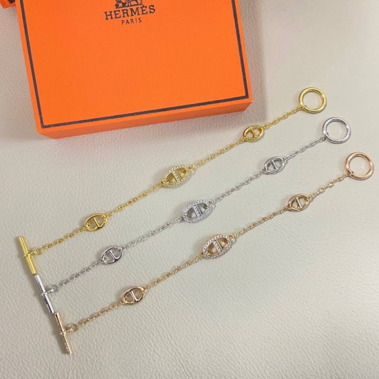 Hermes Chaine d'Ancre Farandole diamond bracelet