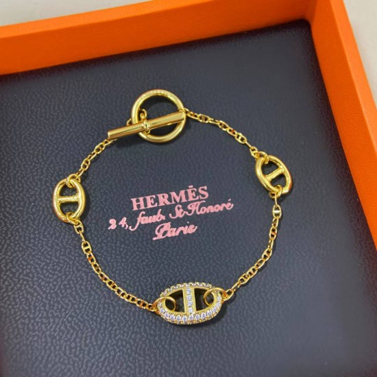 Hermes Chaine d'Ancre Farandole diamond bracelet