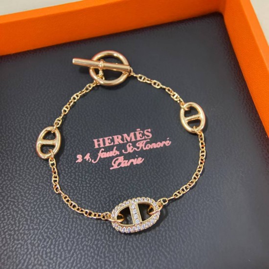 Hermes Chaine d'Ancre Farandole diamond bracelet