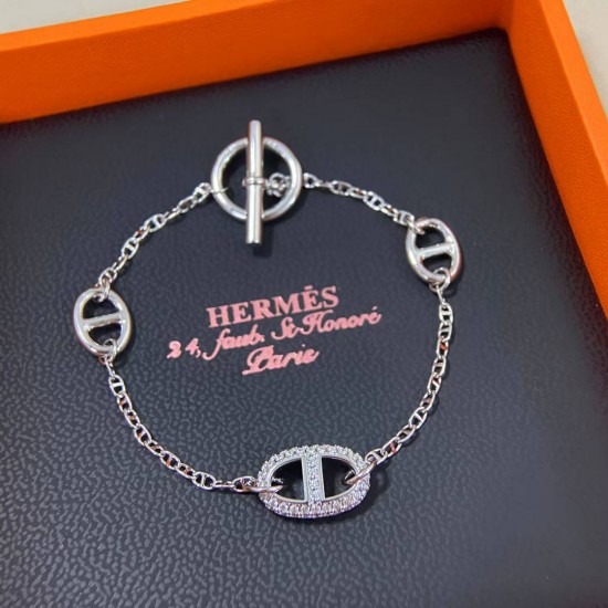 Hermes Chaine d'Ancre Farandole diamond bracelet