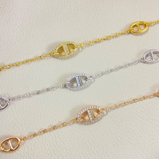 Hermes Chaine d'Ancre Farandole diamond bracelet