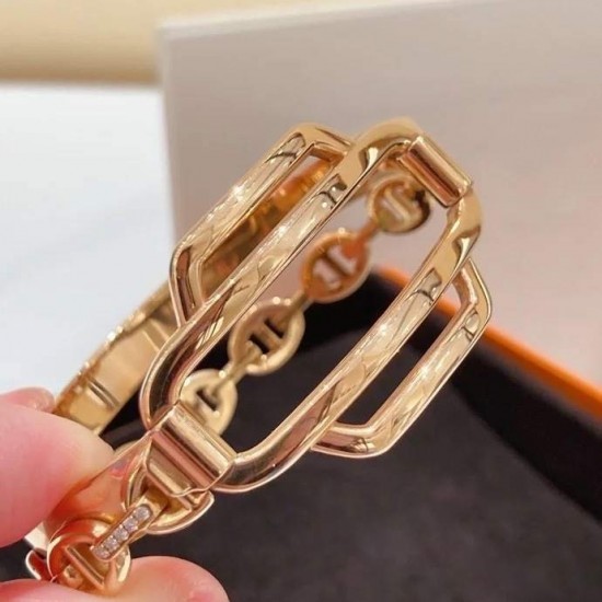 Hermes Collier De Chien CDC double tour diamond bracelet Hermes Collier De Chien CDC double tour diamond bracelet