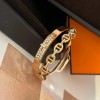 Hermes Collier De Chien CDC double tour diamond bracelet
