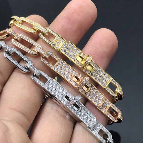 Hermes Kelly diamond bracelet