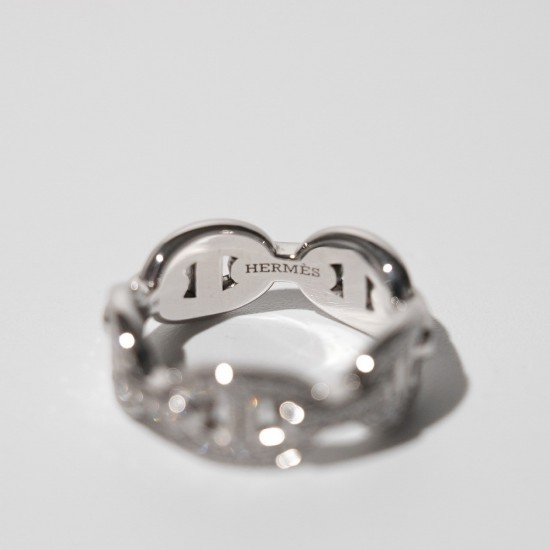 Hermes Chaine d'Ancre Enchainee diamond Ring Hermes Chaine d'Ancre Enchainee diamond Ring