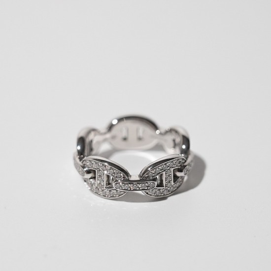 Hermes Chaine d'Ancre Enchainee diamond Ring Hermes Chaine d'Ancre Enchainee diamond Ring