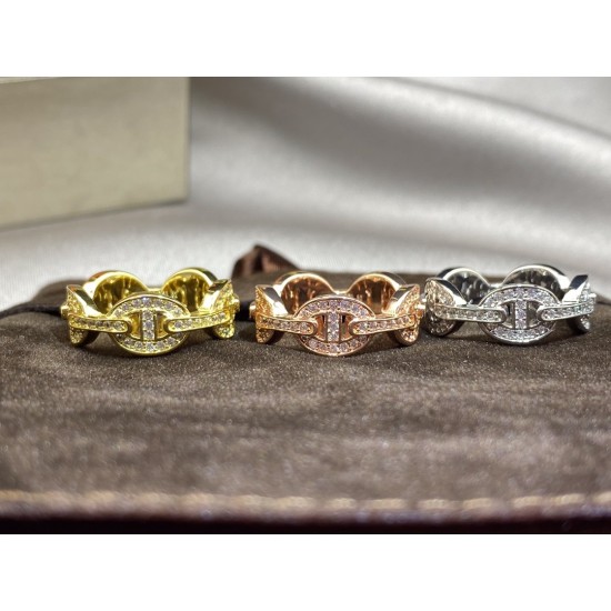 Hermes Chaine d'Ancre Enchainee diamond Ring Hermes Chaine d'Ancre Enchainee diamond Ring