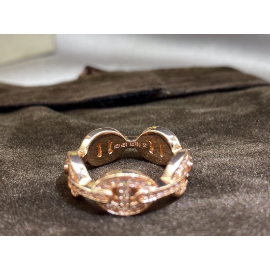 Hermes Chaine d'Ancre Enchainee diamond Ring Hermes Chaine d'Ancre Enchainee diamond Ring