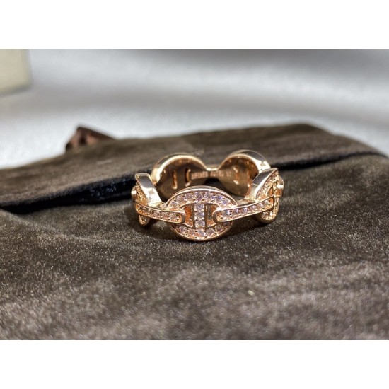 Hermes Chaine d'Ancre Enchainee diamond Ring Hermes Chaine d'Ancre Enchainee diamond Ring