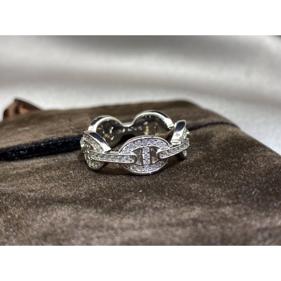 Hermes Chaine d'Ancre Enchainee diamond Ring Hermes Chaine d'Ancre Enchainee diamond Ring