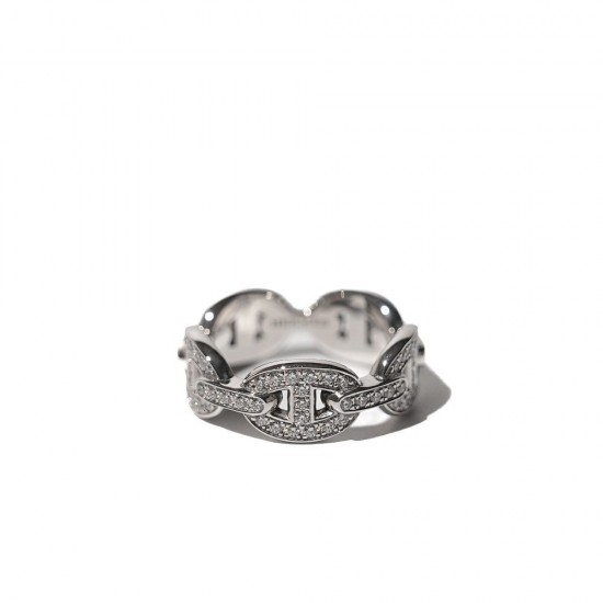 Hermes Chaine d'Ancre Enchainee diamond Ring Hermes Chaine d'Ancre Enchainee diamond Ring