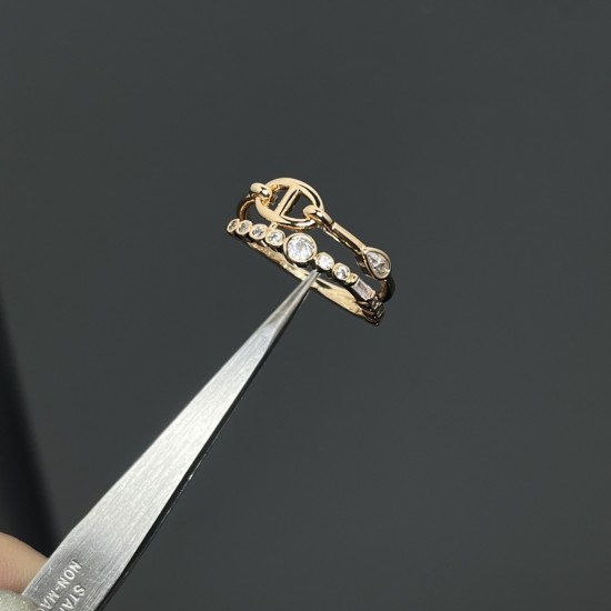 Hermes Chaine d'Ancre chaos diamond Ring Hermes Chaine d'Ancre chaos diamond Ring