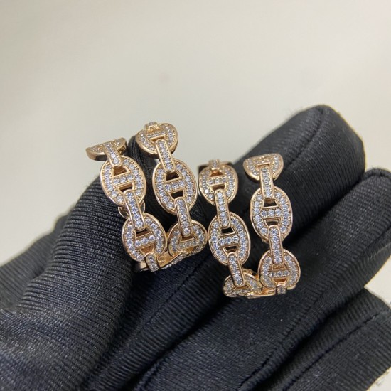 Hermes Chaine d'ancre Enchainee ear climber diamond earrings