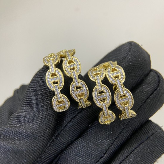 Hermes Chaine d'ancre Enchainee ear climber diamond earrings