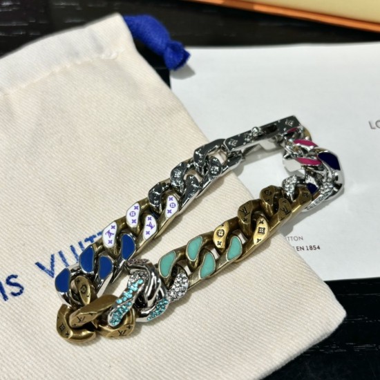 LV Chain links patches color bracelet