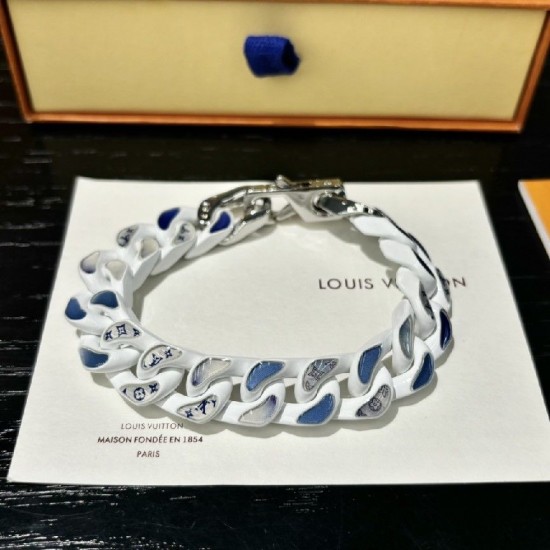 LV Chain links patches white bracelet