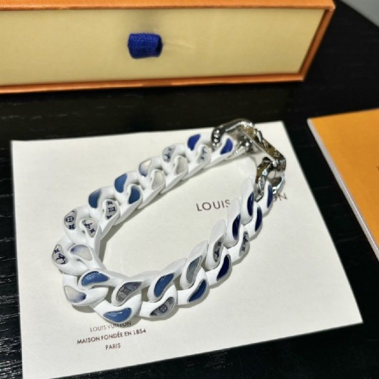 LV Chain links patches white bracelet