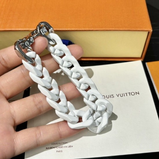 LV Chain links patches white bracelet
