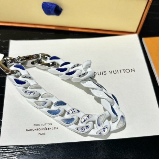 LV Chain links patches white bracelet