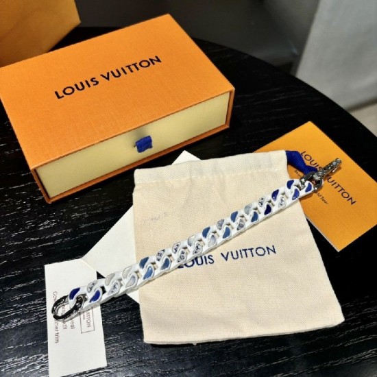 LV Chain links patches white bracelet