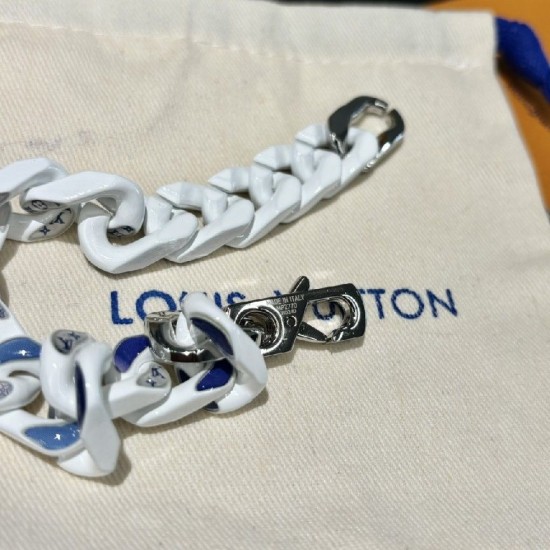 LV Chain links patches white bracelet