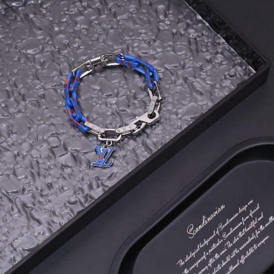 LVxYK Paradise chain color blue bracelet