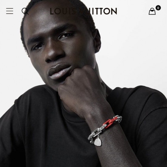 LVxYK Paradise chain red black bracelet