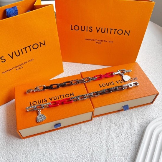 LVxYK Paradise chain red black bracelet