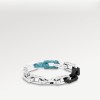 LV Monogram chain black white blue bracelet