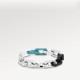 LV Monogram chain black white blue bracelet
