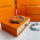 LV Monogram chain black white blue bracelet