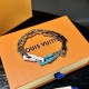 LV Monogram chain black white blue bracelet