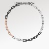 LV Monogram chain black rose gold necklace