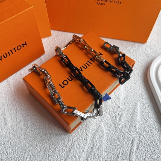 LV Monogram chain black rose gold necklace LV Monogram chain black rose gold necklace