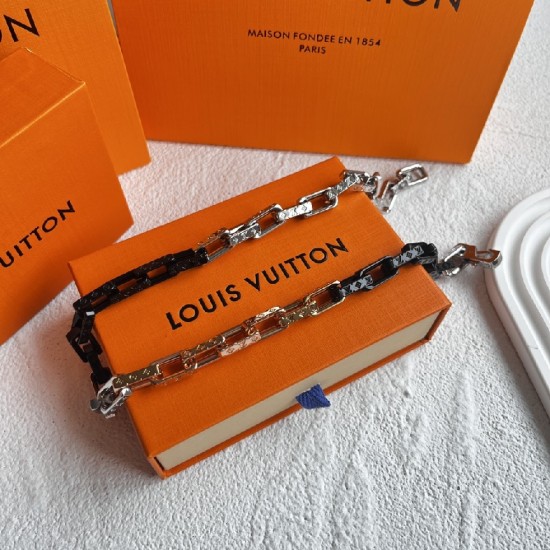 LV Monogram chain black rose gold necklace LV Monogram chain black rose gold necklace