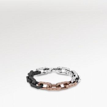 LV Monogram chain black rose gold bracelet