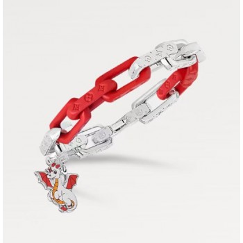 LV Monogram chain red bracelet