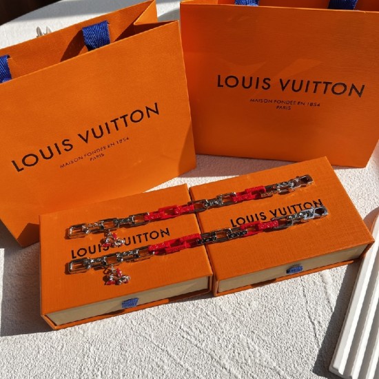 LV Monogram chain red bracelet LV Monogram chain red bracelet