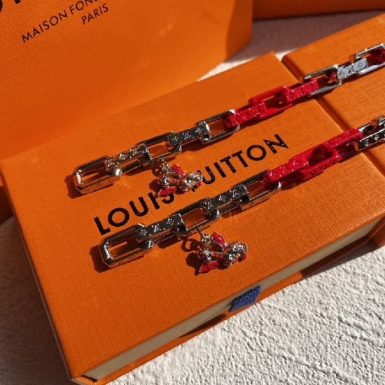 LV Monogram chain red bracelet LV Monogram chain red bracelet
