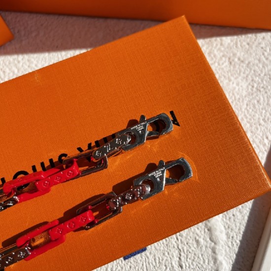 LV Monogram chain red bracelet LV Monogram chain red bracelet