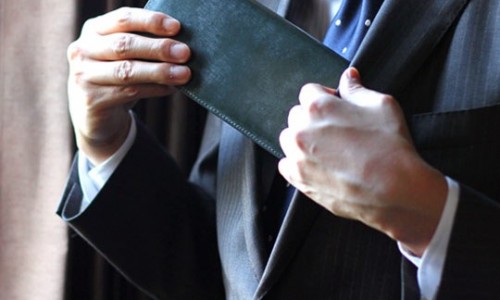 Men leather long wallet sewing instruction