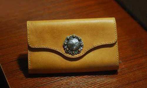 Leather long wallet making instruction